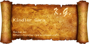 Kindler Gara névjegykártya